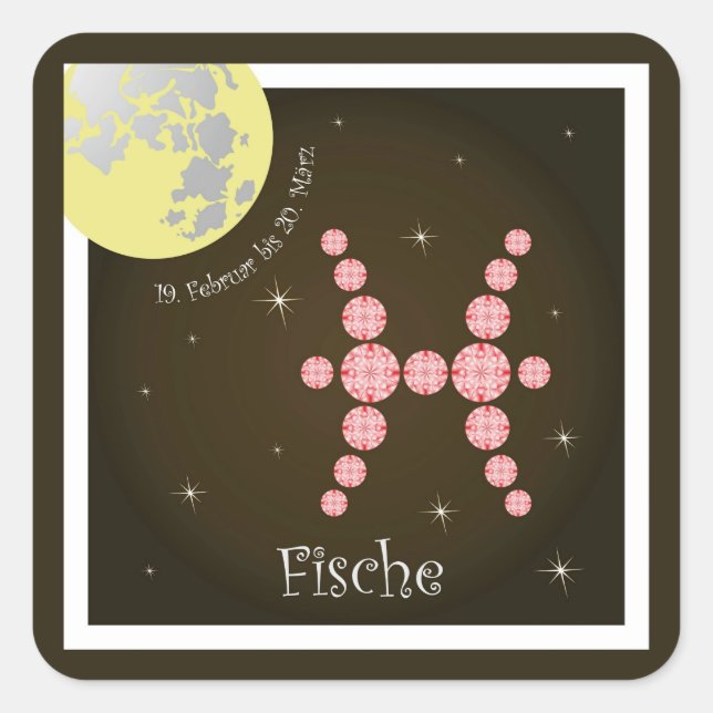 Peces el 19. febrero hasta 20. El marzo pegatina (Anverso)