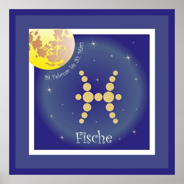 Peces el 19. febrero hasta 20. El marzo póster (Frente)