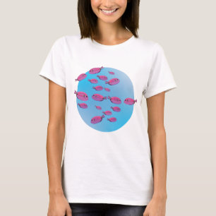 Peces rosados Cute Camiseta Nadadora