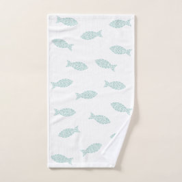 Peces verdes sobre fondo blanco