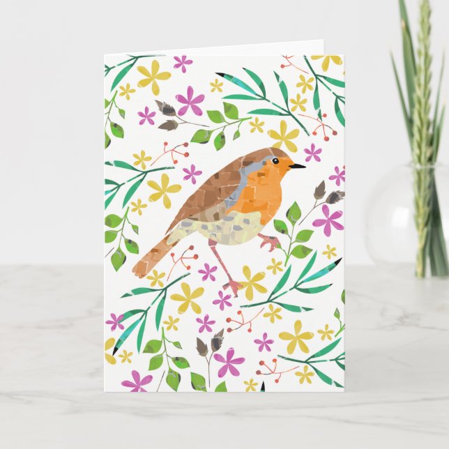 Pecho Rojo Robin, ave de Navidad (Anverso)