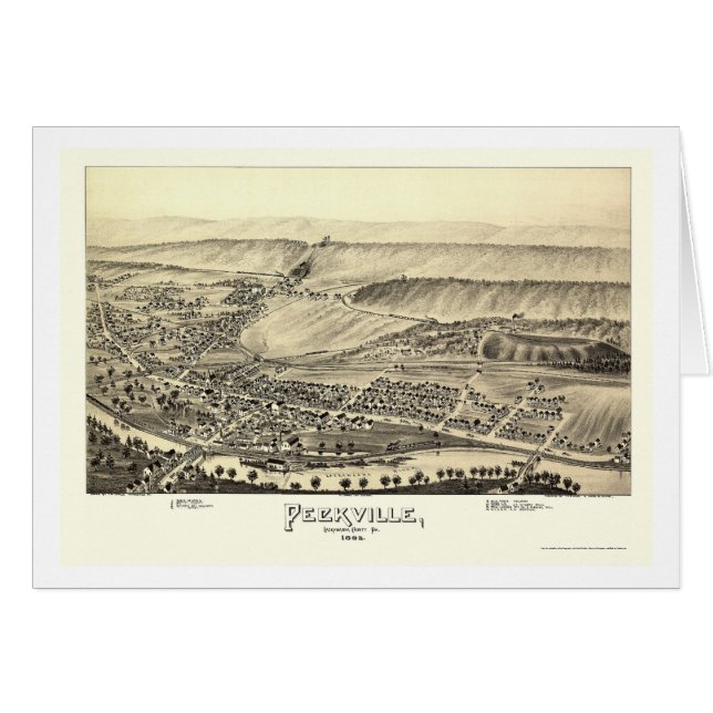 Peckville, mapa panorámico del PA - 1892 (Anverso (Horizontal))