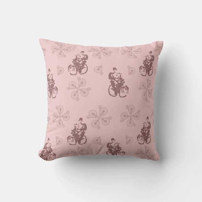 Pedaleando a almohada de bicicleta rosa de la libe (Anverso)