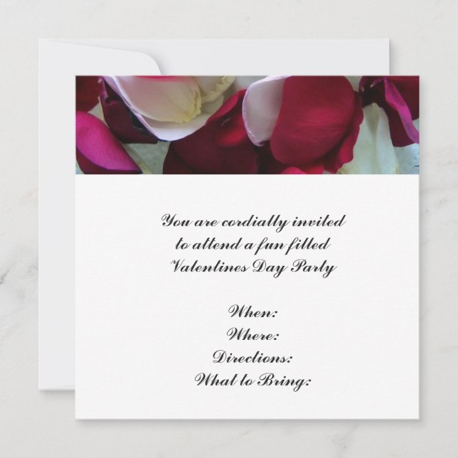 Pedales Rosas de invitaciones a la fiesta de Día d (Anverso)