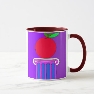 pedastal con la taza de la manzana