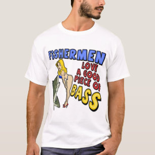 Pedazo de camisetas y de regalos de la pesca de la