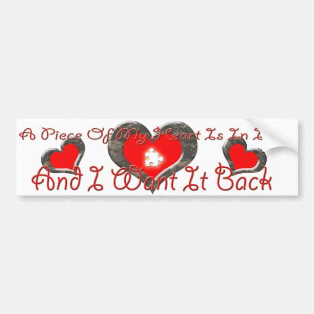 Pedazo de corazón en la pegatina para el (Frente)