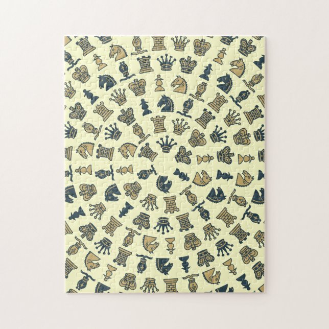 Pedazos de ajedrez en rompecabezas de los círculos (Vertical)