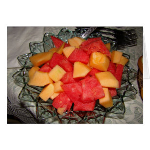 Pedazos del melón y sistema del patio