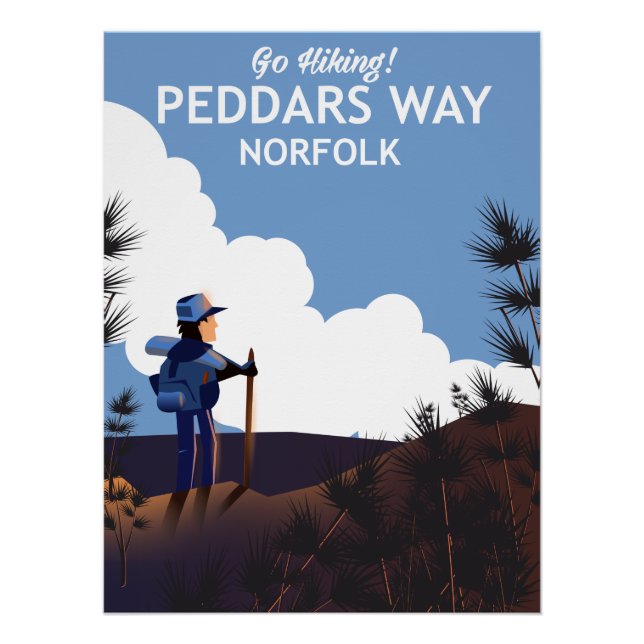 Peddars Way Norfolk Hiking poster (Anverso)