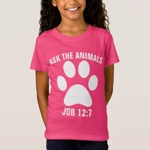 PEDIR A LOS ANIMALES Camisetas cristianas para niñ