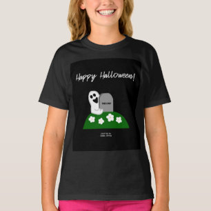 Peek A Boo Ghost Chicas Camiseta Black Basic