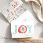 Peekaboo Joy | Tarjeta fotográfica de vacaciones p<br><div class="desc">La tarjeta de fotos festiva y caprichosa incluye la palabra "JOY" en letras acuáticas con la foto dentro de la letra "0". Personalice la parte delantera con el saludo de su personalizado y, a continuación, personalizar el interior de esta tarjeta de vacaciones plegada con tres fotos adicionales en un diseño...</div>