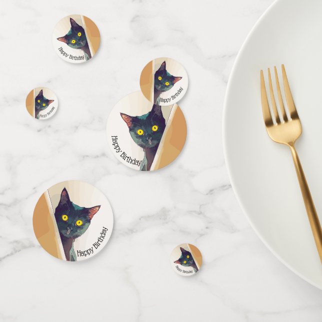 Peeking Kitty Design Table Confetti (Grupo)
