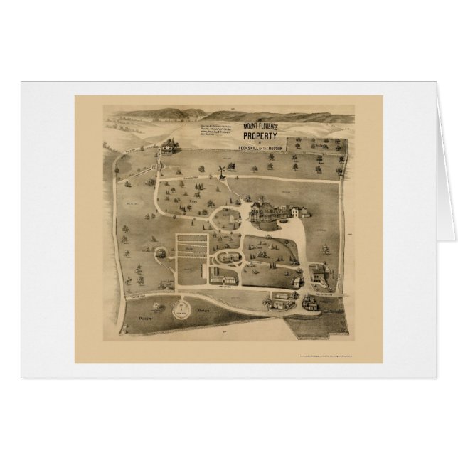 Peekskill en el Hudson, mapa panorámico de NY - (Anverso (Horizontal))