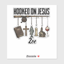 Pegado a Jesús Pegatina Personalizada