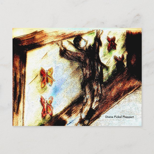 Pegado a la tarjeta postal (Anverso)