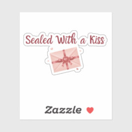 Pegado con un Beso Sticker | Etiqueta Romántica