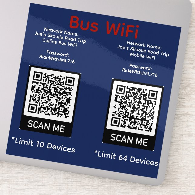 Pegar calcomanía de WiFi del autobús Collins en el (Detalle)