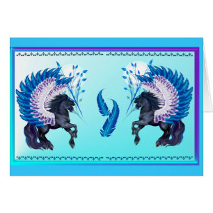 Pegaso con alas azul