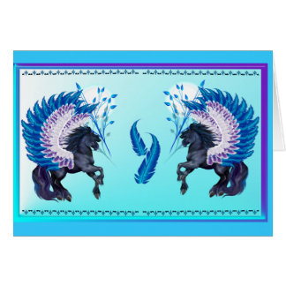 Pegaso con alas azul