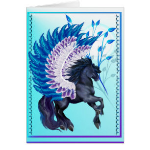 Pegaso con alas azul