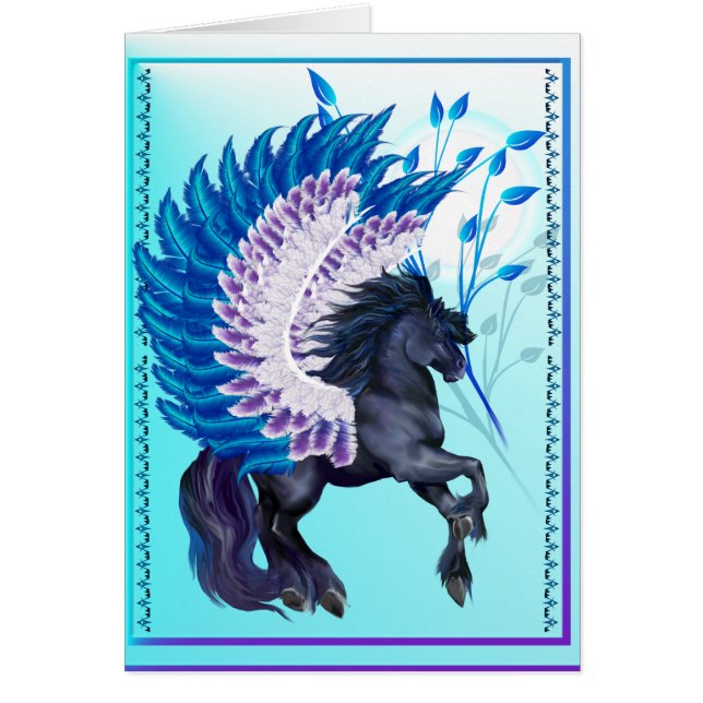 Pegaso con alas azul (Frente)