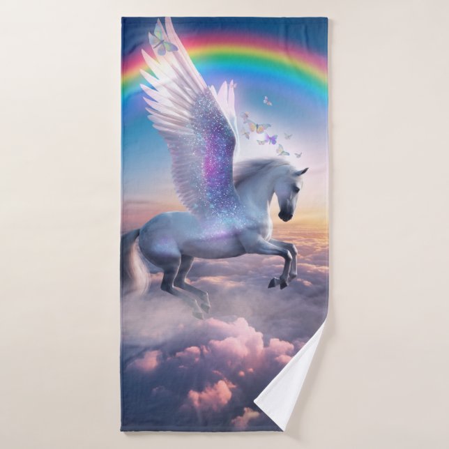 Pegaso con Arcoíris (Toalla de baño)
