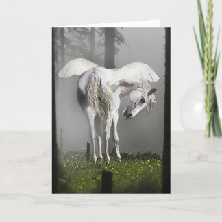 "PEGASO EN tarjeta de felicitación de la LUZ DEL