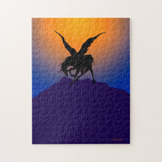 "Pegaso negro en el amanecer rompecabezas del