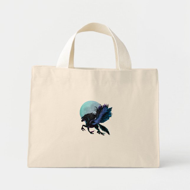 Pegaso negro y bolsa azul de la luna (Frente)