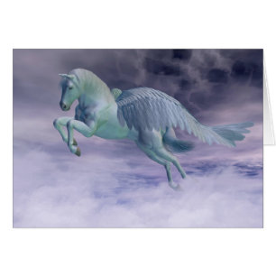 Pegaso que galopa a través de las nubes de