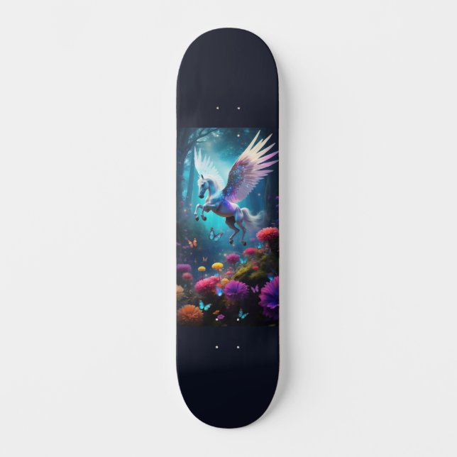 Pegasus con Flores Skateboard (Anverso)