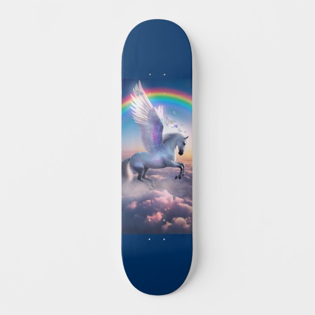 Pegasus with Rainbow Skateboard (Anverso)