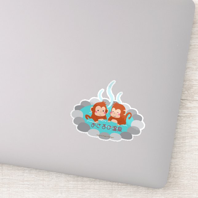 PEGATINA かわいいニホンザルと温泉ステッカー♡ (Detalle)