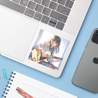 Pegatina シール Seal｜ギターJK 寿司娘 GenerativeAI