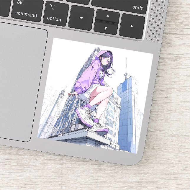 Pegatina シール Seal｜パープルJK Purple ｜寿司娘 GenerativeAI (Detalle)