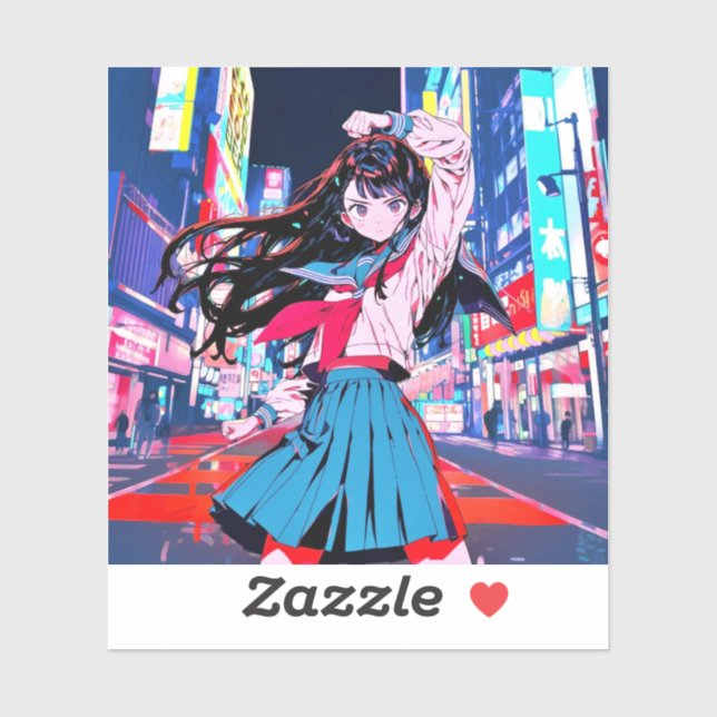 Pegatina シール Seal｜今日もお疲れポーズ 寿司娘 GenerativeAI (Hoja)