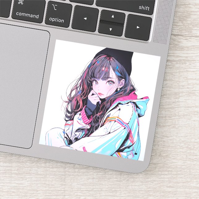 Pegatina ニット帽JKシール｜寿司娘 Seal GenerativeAI (Detalle)