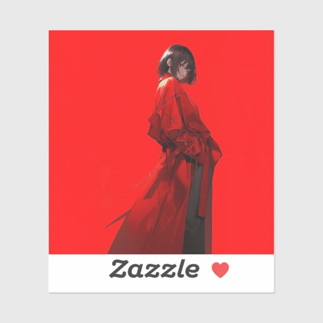 Pegatina 紅/RED Seal | 東京娘 GenerativeAI (Hoja)