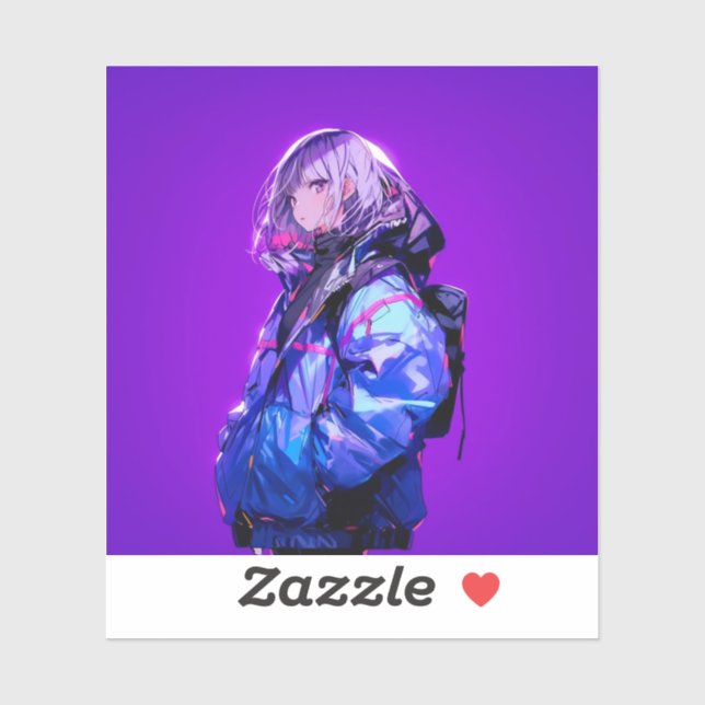 Pegatina 紫/Purple Seal | 東京娘 GenerartiveAI (Hoja)