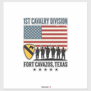 Pegatina 1ª División de Caballería Fort Hood Camiseta Milit