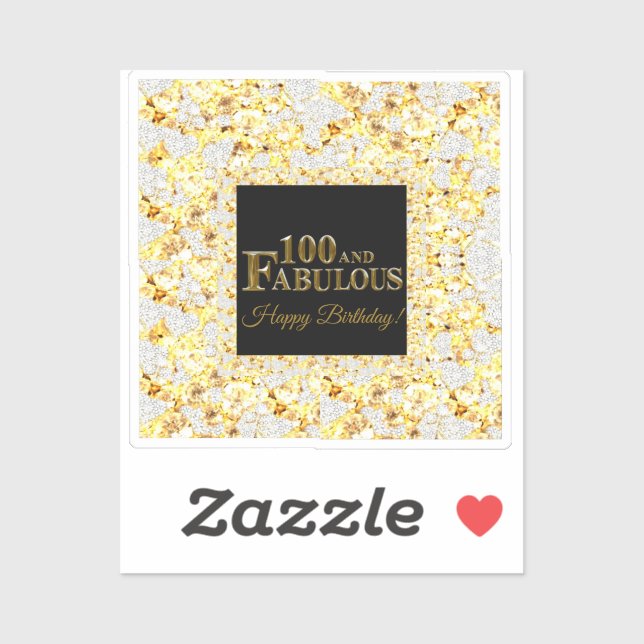 Pegatina 100 cumpleaños (Hoja)