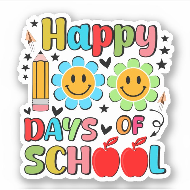 Pegatina 100 días de escuela. Valoración del profesor. (Anverso)