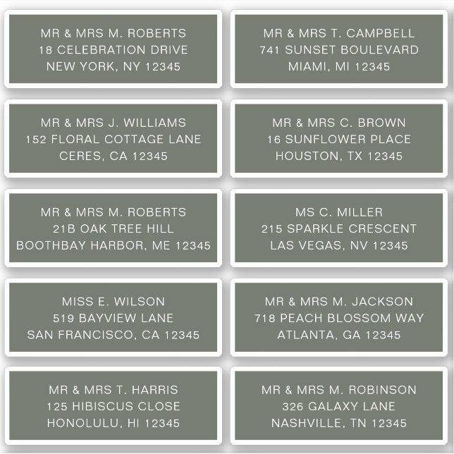 Pegatina 10 Boda del Fiesta de la dirección de invitado ind (Anverso)