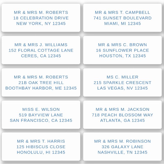 Pegatina 10 Boda del Fiesta de la dirección de invitado ind (Anverso)