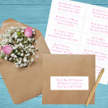 Pegatina 10 Boda del Fiesta de la dirección de invitado ind<br><div class="desc">10 Boda de Pegatinas de guiones rosados calientes Fiestas de direcciones de invitados individuales con 10 pegatinas con su nombre de invitado y dirección individual en cada pegatina de color rosa caliente sobre un fondo blanco. También es perfecto para Navidades y tarjetas de vacaciones, invitaciones a fiestas, tarjetas de agradecimiento...</div>