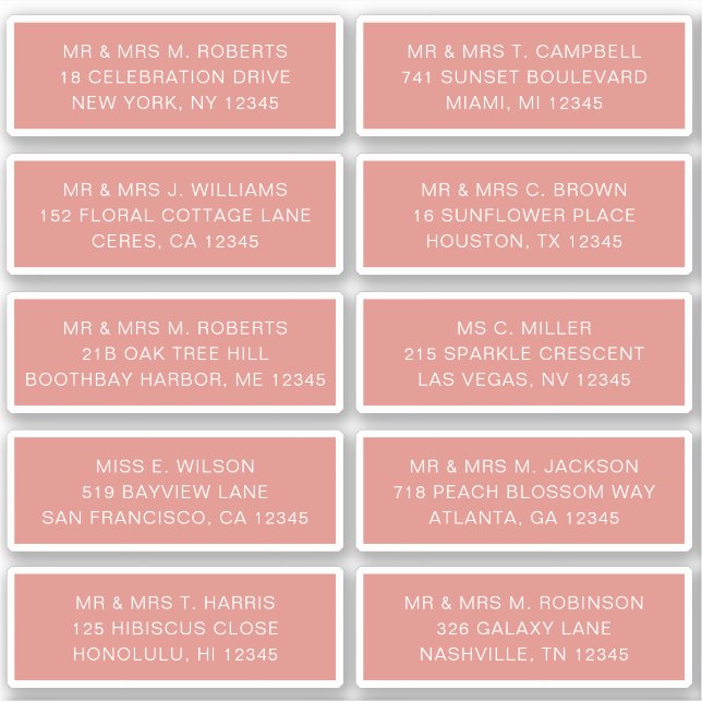 Pegatina 10 Boda del Fiesta de la dirección de invitado ind (Anverso)