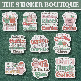 Pegatina 10 en un café festivo y Navidades alegres