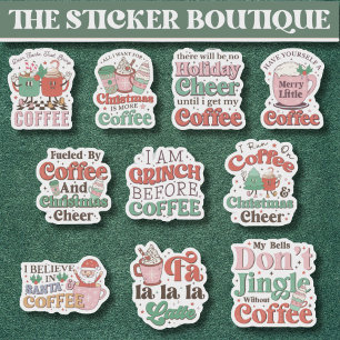 Pegatina 10 en un café festivo y Navidades alegres